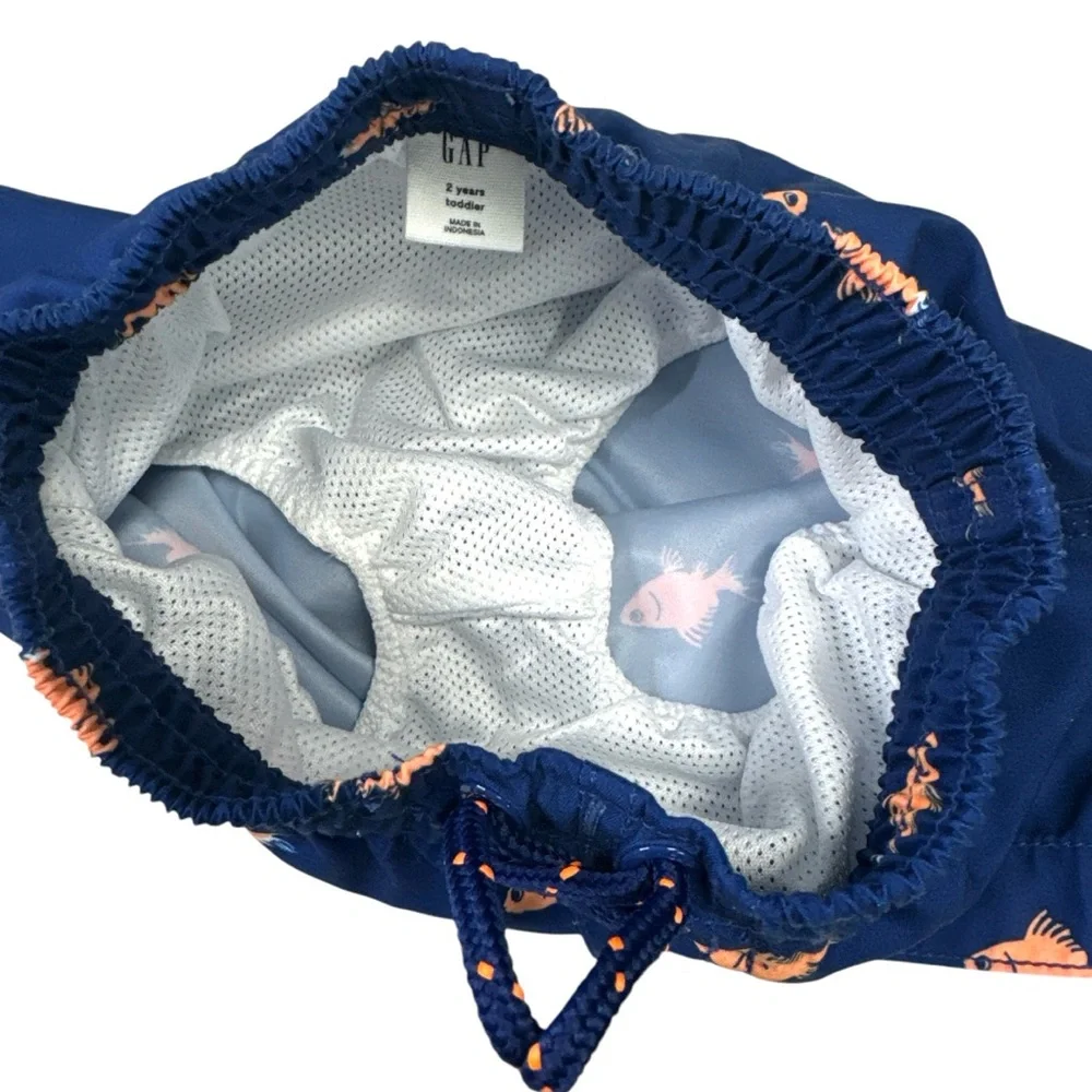 GAP Boys Swim Trunks Navy with Fish Size 2 Years Toddler NWOT